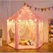 Watnature Princess Castle Tent for Girls Fairy Play Tents for Kids Hexagon Playhouse with Large Star Lights Toys for Children or Toddlers Indoor or Outdoor Games