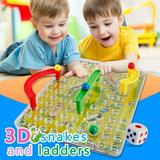 Fridja Traditional 3D Snakes Ladders Family Board Game Toy For Kid Gifts Night Fun