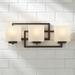 Possini Euro Design Lighting on the Square Modern Wall Light Bronze Hardwire 21 3-Light Fixture Opal Glass for Bedroom Bathroom Vanity Reading House