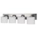 Modern 4-Light 20W Integrated LED Interior Bathroom Vanity Fixture Brushed Nickel