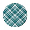 Plaid Mouse Pad for Computers Tartan Pattern from Checkered Like Layout Classic Striped Squares Round Non-Slip Thick Rubber Modern Gaming Mousepad 8 Round Petrol Blue and Pale Blue by Ambesonne