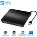 External CD Drive USB 3.0 Portable CD/DVD +/-RW Drive Slim DVD/CD ROM Rewriter Burner Compatible with Laptop Desktop PC Windows Linux OS Apple Mac(Black)