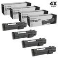 LD Compatible Xerox 106R03480 Set of 4 High-Yield Black Toner Cartridges for Phaser 6510 & WorkCentre 6515 Printers (5 500 Page Yield)