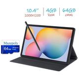 Samsung Galaxy Tab S6 Lite 10.4 (2000x1200) WiFi Tablet Bundle Exynos 9610 4GB RAM 64GB Storage Bluetooth Front & Rear Camera Android 10 S Pen Tablet Cover with Mazepoly Accessories