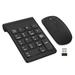 Wireless Numeric Keypad TRELC Mini 2.4G 18 Keys Number Pad Portable Silent Financial Accounting Numeric Keypad Keyboard Extensions with Wireless Mouse for Laptop PC Desktop Notebook(Black)