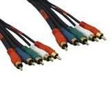 Kentek 25 Feet FT Premium 5 RCA RGBRW red green blue video / red white audio component cable cord male to male M/M gold plated 75ohm coaxial