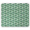 Floral Mouse Pad Repetitive Pattern of Hand Painted Spring Flowers and Several Leaves Rectangle Non-Slip Rubber Mousepad Green and Multicolor by Ambesonne