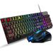 FOREV Keyboard and Mouse Set Combo Wired RGB Backlit Computer Keyboard with USB RGB Gaming Mouse Design for Windows PC Laptop Desktop Notebook-FV-Q305S