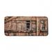 Rustic Computer Mouse Pad Abandoned Damaged Oak Barn Door with Iron Hinges and Lateral Cracks Knock Theme Rectangle Non-Slip Rubber Mousepad X-Large 35 x 15 Gaming Size Pale Brown by Ambesonne