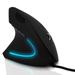 TSV Wired Vertical Ergonomic Mouse 6 Buttons Optical Ergo Mouse with 4 Level DPI Switch 1000 1200 1600 2400 Right Handed Black