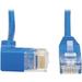Tripp Lite by Eaton Down-Angle Cat6 Gigabit Molded Slim UTP Ethernet Cable (RJ45 Right-Angle Down M to RJ45 M) Blue 5 ft. (1.52 m)
