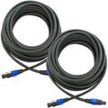 Seismic Audio (2) 50 SPEAKON SPEAKER CABLE 4 Conductor Black - F12S50Pair