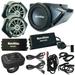 NavAtlas 6.5 Powered Powersports Speaker Pods System w/ 300W Amplifier Bundle Combo with 10 Subwoofer w/ Amp Bluetooth Controller 2x 10 Ft. Audio Cables (Compatible with Polaris 2016-2020 RZR)