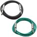 Seismic Audio 2 Pack of 1/4 TRS Patch Cables 6 Ft Extension Cords Jumper 3 Pin Various Colors - SATRX-6-2Pack