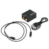Optical Coaxial Toslink Digital To Analog Audio Converter Adapter RCA L/R 3.5mm Output Port