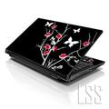 LSS 15 15.6 inch Laptop Notebook Skin Sticker Cover Art Decal For Hp Dell Lenovo Apple Asus Acer Fits 13.3 14 15.6 16 with 2 Wrist Pads Free - Pink Gray Floral