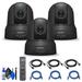 3 x Sony SRG-X120 1080p PTZ Camera with HDMI IP & 3G-SDI Output (Black) (SRG-X120) + 3 x Ethernet Cable + Cleaning Set + 3 x HDMI Cable - Bundle