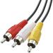 DirecTV RCA 6 FT Audio/Video Composite Input Cables DVD/VCR/SAT/Gaming Consoles Yellow/White/Red Connectors