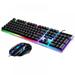 Wired Gaming Keyboard Mouse Combo LED Rainbow Backlit Gaming Keyboard RGB Gaming Mouse Ergonomic Wrist Rest 104 Keys Keyboard Mouse Black