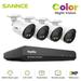 SANNCE 8CH 1080p Security Camera System 5-in-1 CCTV DVR Recorder and 4X Waterproof Wired Surveillance Cameras with 100 ft Night Vision Motion Alert Remote Access with 0TB HDD