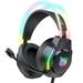 Gaming Headset for PS4 Xbox One Nintendo Switch over-Ear Headphones with Noise Cancelling Microphone and Breathable Ear Pads Bass Surround Sound & Glowing LED Light Game Headset for Laptop PC