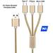Universal Fast Charging USB Cable 3 in 1 Multi Function for Apple iPhone Type C and Micro (3 Pack) New