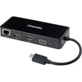 TOSHIBA Black PS0001UA1PRP dynabook USB-C to HDMI/VGA Travel Adapter