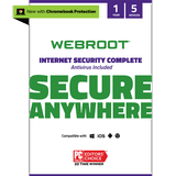 Webroot Internet Security Complete with Antivirus Protection for 5 Device 1 Year Subscription â€“ Windows/Chrome/MacOS/Android/Apple iOS [Box]