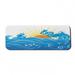Abstract Computer Mouse Pad Curved Ocean Waves with Sun Rising with Vibrant Sharp Rays Seascape Art Rectangle Non-Slip Rubber Mousepad Large 31 x 12 Gaming Size Blue Yellow Orange by Ambesonne