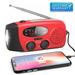 2000mAh Solar Hand Crank Dynamo AM/NOAA Weather Radio LED Flashlight Charge Emergency