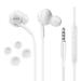 OEM Amazing Stereo Headphones for Samsung Galaxy C7 Pro White - AKG Tuned - with Microphone (US Version With Warranty) (US Version With Warranty)