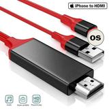 HDMI Cable for iPhone iPad Compatible with iPhone to HDMI Adapter Digital AV Connector 1080P HDMI Cord for iPhone 11/11pro max/XR/XS/X/8/7/6 iPad Pro Air Mini iPod to TV/Projector/Monitor