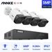 ANNKE 5MP H.265+ Super HD Poe Network Video Security System 4pcs Waterproof Outdoor POE IP Cameras Plug & Play Poe Camera Kit Without Hard Drive
