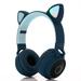 Wireless Bluetooth Kids Headphones Cat Ear Bluetooth Wireless/Wired Headphones LED Light Up Kids Wireless Headphones Over Ear with Microphone