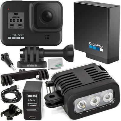 Must Have Gopro Hero8 Hero 8 Action Camera Black And Rechargeable Underwater Led Light With Bracket From Gopro Accuweather Shop