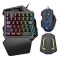 HXSJ H300 Wired Ergonomic Gaming V100 35 Keys Single-hand Gaming Keyboard P6 Portable Keyboard Converter Combo