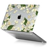 New MacBook Pro 13 Case 2020 Release A2251 A2289 A2159 A1989 A1706 A1708 GMYLE Hard Snap on Crystal Plastic Hard Shell Case Cover for MacBook Pro 13 Inch (White Floral Bloom)