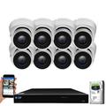 GW Security 8 Channel Smart AI Face Recognition PoE NVR Ultra-HD 4K (3840x2160) Security Camera System with 8 x 4K (8MP) 2160P Waterproof Microphone IP Dome Camera