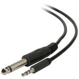 Parts Express 3.5mm Slim-Plug Stereo Male to 1/4 Mono Male Adapter Cable 6 ft.