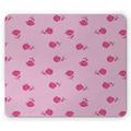 Floral Mouse Pad Blooming Romantic Flowers with Mini Polka Dots on the Background Garden Art Rectangle Non-Slip Rubber Mousepad Hot Pink Grey Pink by Ambesonne