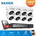 SANNCE 8CH DVR CCTV System 8PCS 2MP IP66 Waterproof Outdoor Security White Dome Cameras CCTV Surveillance Kit With 1T HDD