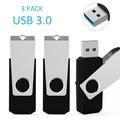 Kootion 32GB USB Flash Drive USB 3.0 Thumb Drive Jump Drive Pen Drive Memory Stick Swivel Design Black 3 Pack