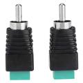 Aktudy 2pcs Speaker Wire Cable to Audio Male RCA Connectors Adapters Jack Plug