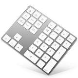 Bluetooth Numeric Keypad Rechargeable Aluminum 34-Key Number Pad Slim External Numpad Keyboard Data Entry Compatible for MacBook MacBook Air/Pro iMac Windows Laptop Surface Pro etc