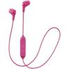 JVC Gumy Wireless Bluetooth Earbuds Headphones with Remote and Mic (HA-FX9BTP) Pink