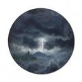 Nature Mouse Pad for Computers Dark Stormy Sky over Mountains Like Fictional Powerful Nature Image Round Non-Slip Thick Rubber Modern Gaming Mousepad 8 Round Blue by Ambesonne