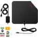 TV Antenna Digital HDTV Antenna Indoor Up to 130+ Miles Long Range with PCB Microchip Support 4K HD1080P UHF VHF Free Local TV Channels-16.5ft Coax Cable (Black)