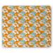 Orange Mouse Pad Blooming Spring Daisies on Orange Backdrop Romantic Feminine Petals Rectangle Non-Slip Rubber Mousepad Pale Blue Orange by Ambesonne