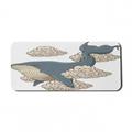 Whale Computer Mouse Pad Whale Hovering on Sky Clouds Animal Fish Marine Life Nautical Sea Graphic Art Rectangle Non-Slip Rubber Mousepad X-Large 35 x 15 Beige Slate Blue by Ambesonne