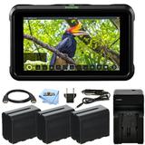 Atomos Shinobi 5.2 4K HDMI Monitor ATOMSHBH01 + 3 Batteries and Charger Bundle